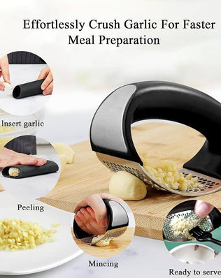Problems Solved Eastrise stainless steel garlic press rocker crusher masher for easy garlic crushing and mashing.