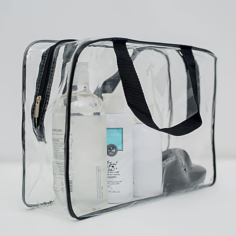 Clear Toiletry Bags, 2 Pcs Large Storage Makeup Bags Waterproof Transparent