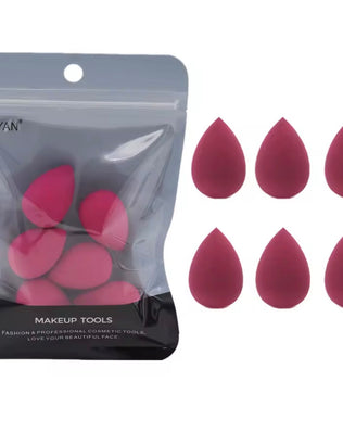 Problems Solved 6pcs mini makeup sponge set with small beauty blenders for foundation and powder application, soft and versatile.