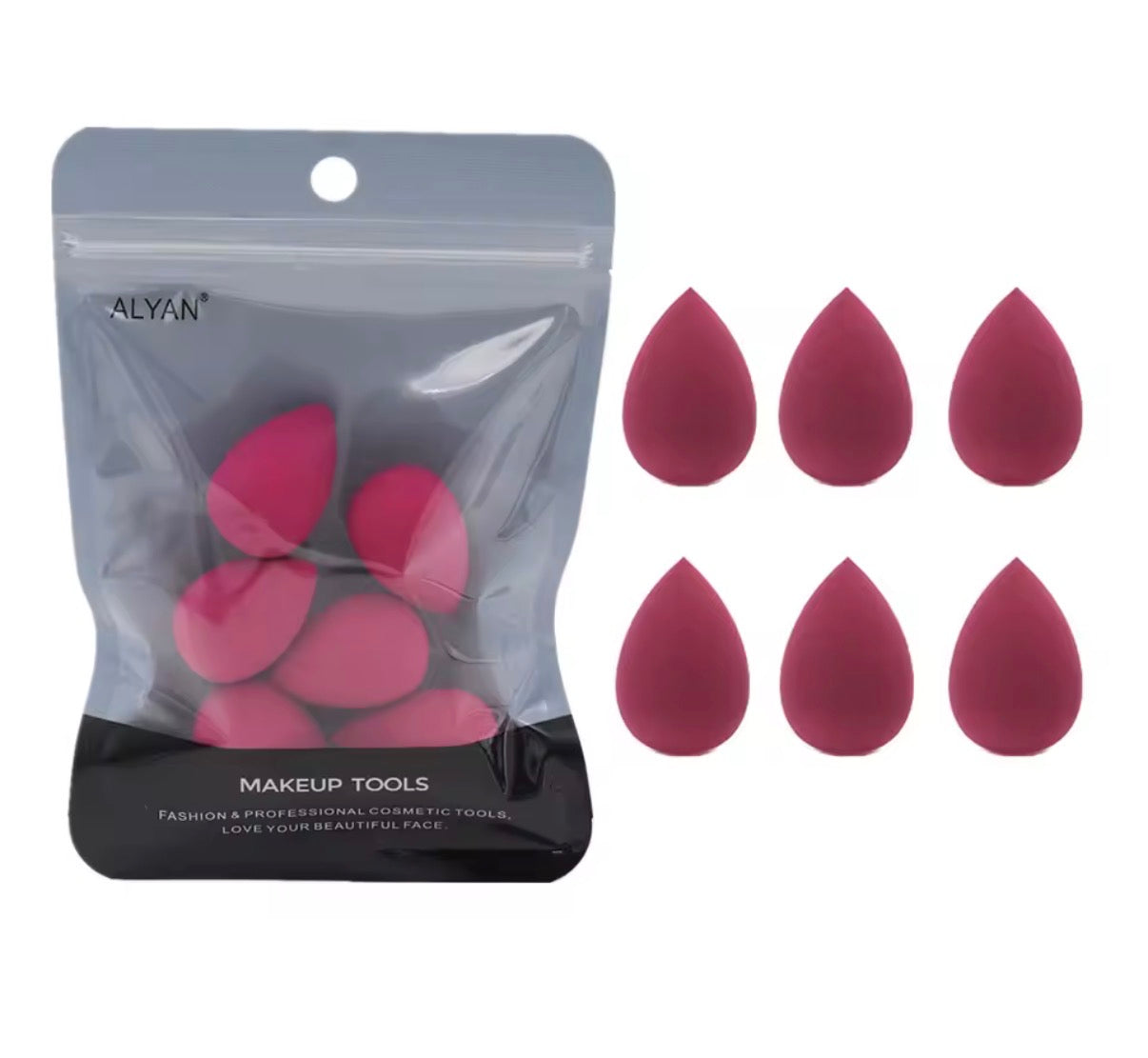 Problems Solved 6pcs mini makeup sponge set with small beauty blenders for foundation and powder application, soft and versatile.