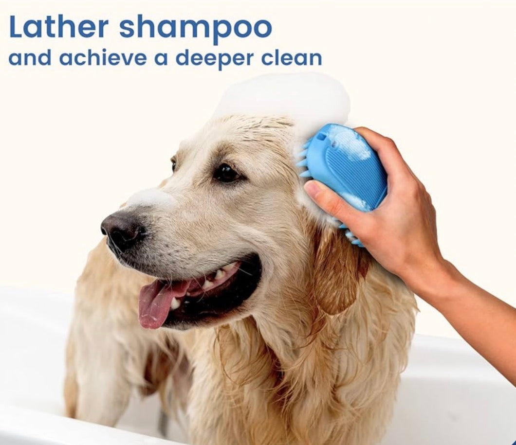 Rubber Curry Brush Dog for Short Haired Dogs Soft & Gentle Deshedding Brush