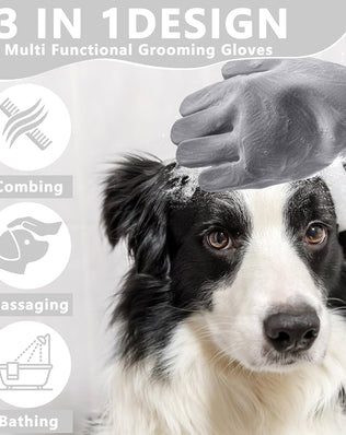 Pet Grooming Gloves-Heat Resistant Dog Washing Gloves with High-Density