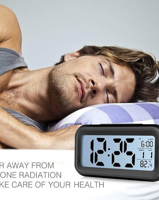 Digital Alarm Clock LED Display with Temperature Big LCD Digit Display
