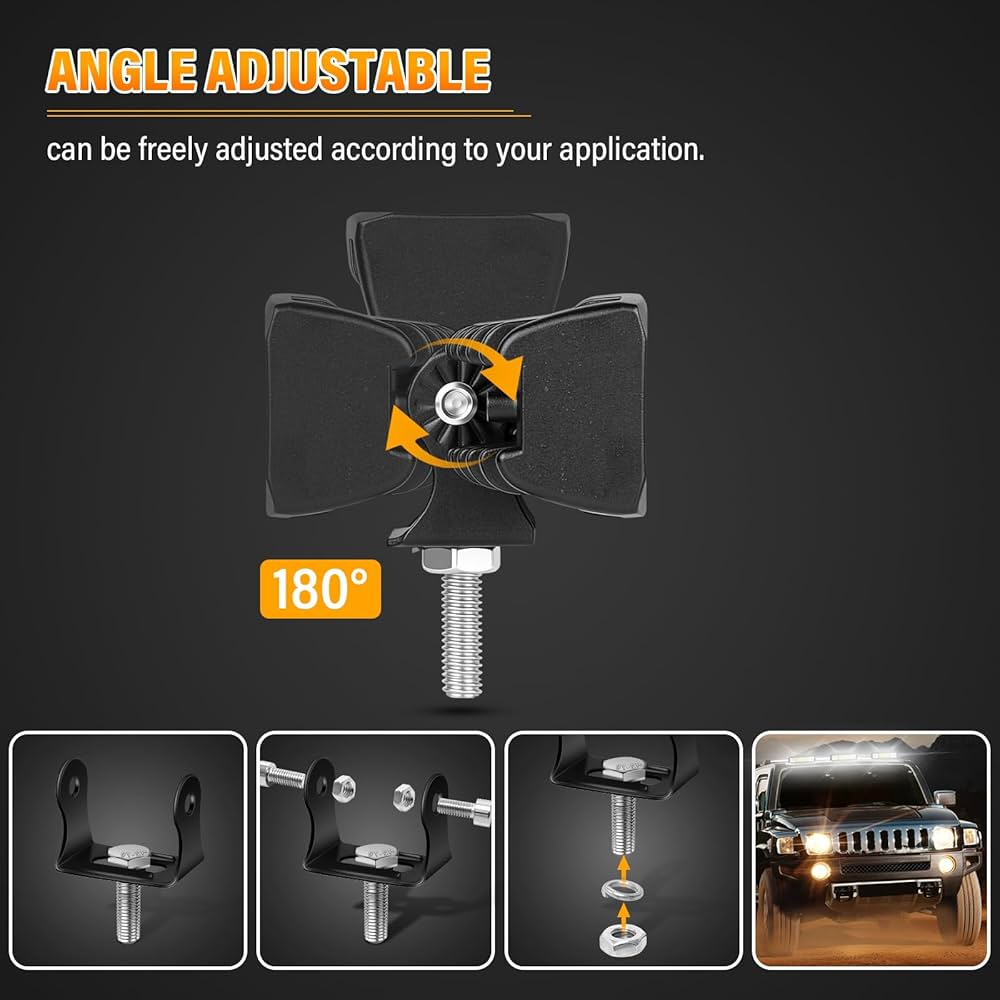 1 PCS Led Work Light Bar, 6 inch 24WSpot Flood Beam, 12V 24V Driving Lights Lamp