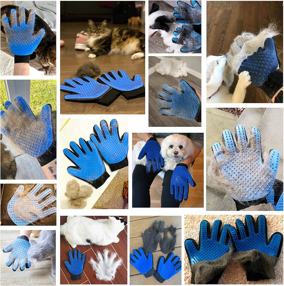 Pet Grooming Glove | Pet Brush Glove | Premium De-shedding Glove for Easy, Mess-free