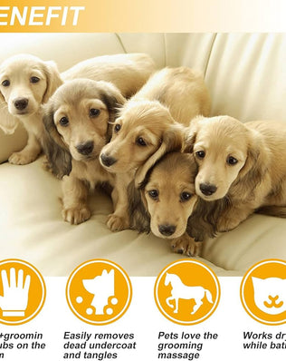 Pet Dog Cat Grooming Glove, Gentle Deshedding Brush Glove, Efficient Pet Hair