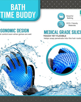 Pet Grooming Glove | Pet Brush Glove | Premium De-shedding Glove for Easy, Mess-free