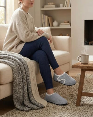 Solshine Women's Plush Closed Slippers Warm Non-Slip Slippers, gray, 40/41 EU