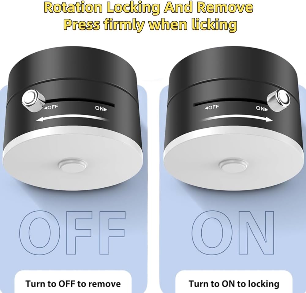 Problems Solved vacuum magnetic suction phone holder with 360° rotatable mount attached to a car dashboard.