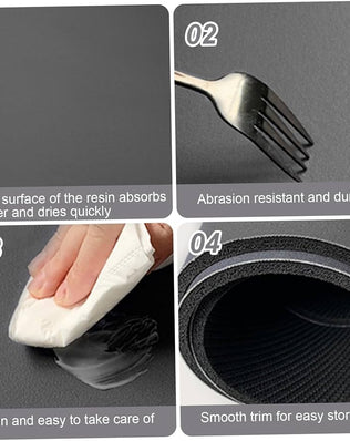 Problems Solved curved shower mat, absorbent and non-slip bath rug with a quadrant design, ideal for safe, comfortable showering.
