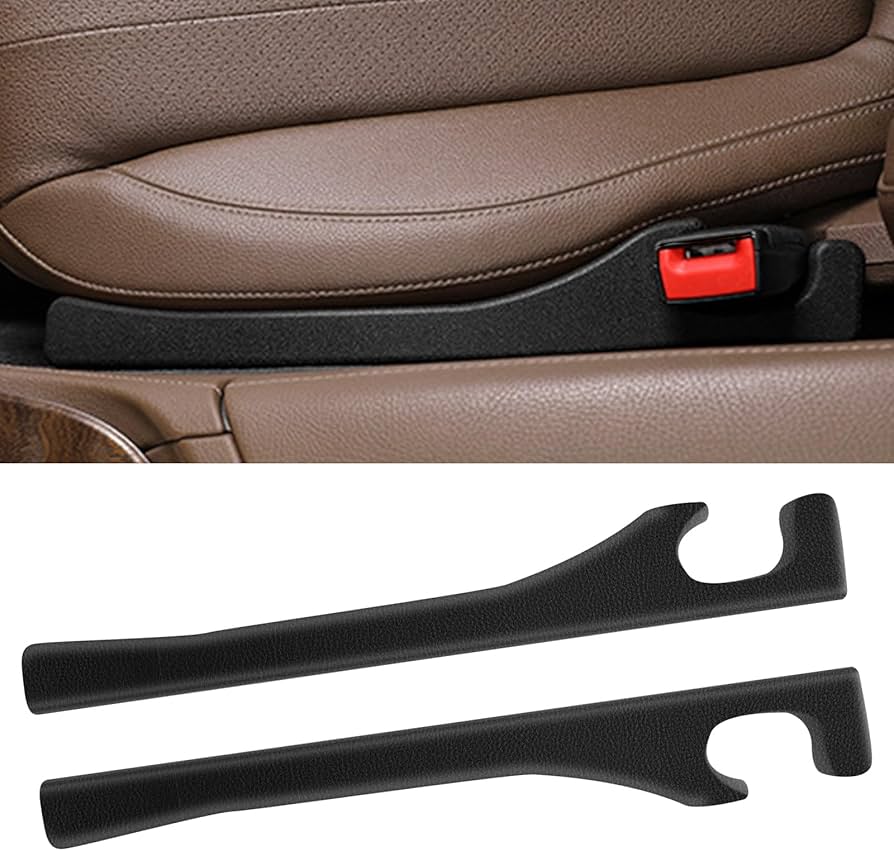 2 Pack Car Seat Gap Filler Car Seat Interior Universal Fit PU Leather Car Seat Gap Plug
