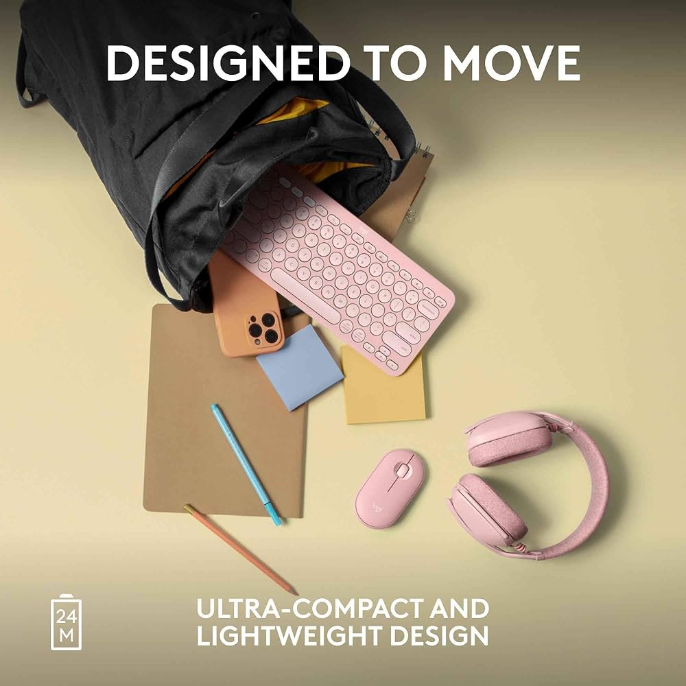 Logitech Pebble 2 M350s wireless Bluetooth mouse by Problems Solved, showing sleek, compact design and lightweight portability.