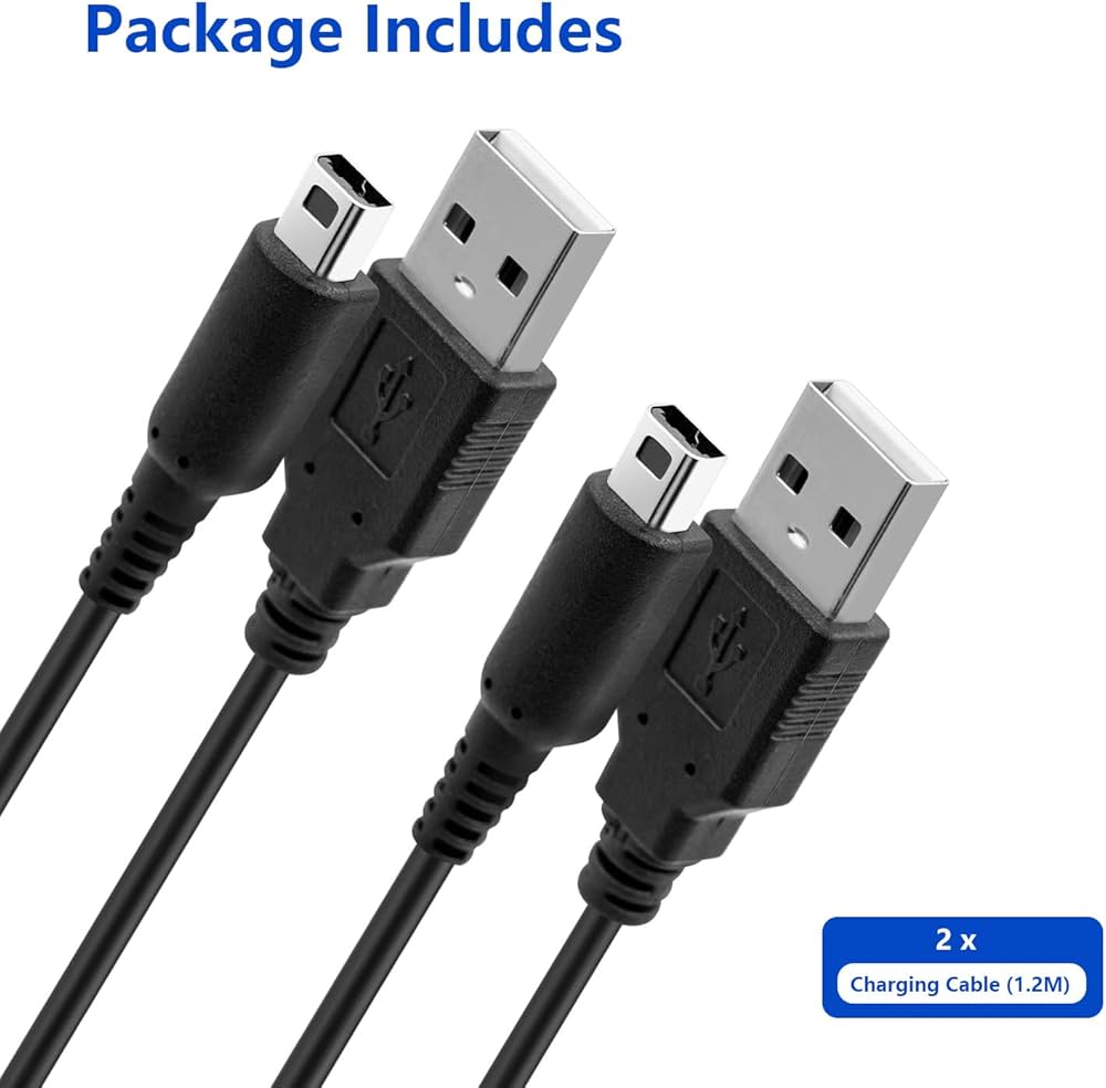 Problems Solved Mcbazel USB charging cable for Nintendo DSi, 3DS, 2DS, including New and XL models, connected to handheld consoles.