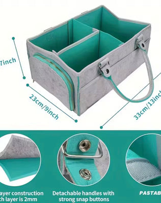 Baby Diaper Caddy Organizer for Boy or Girl Large Nursery Storage Bin Basket Portable