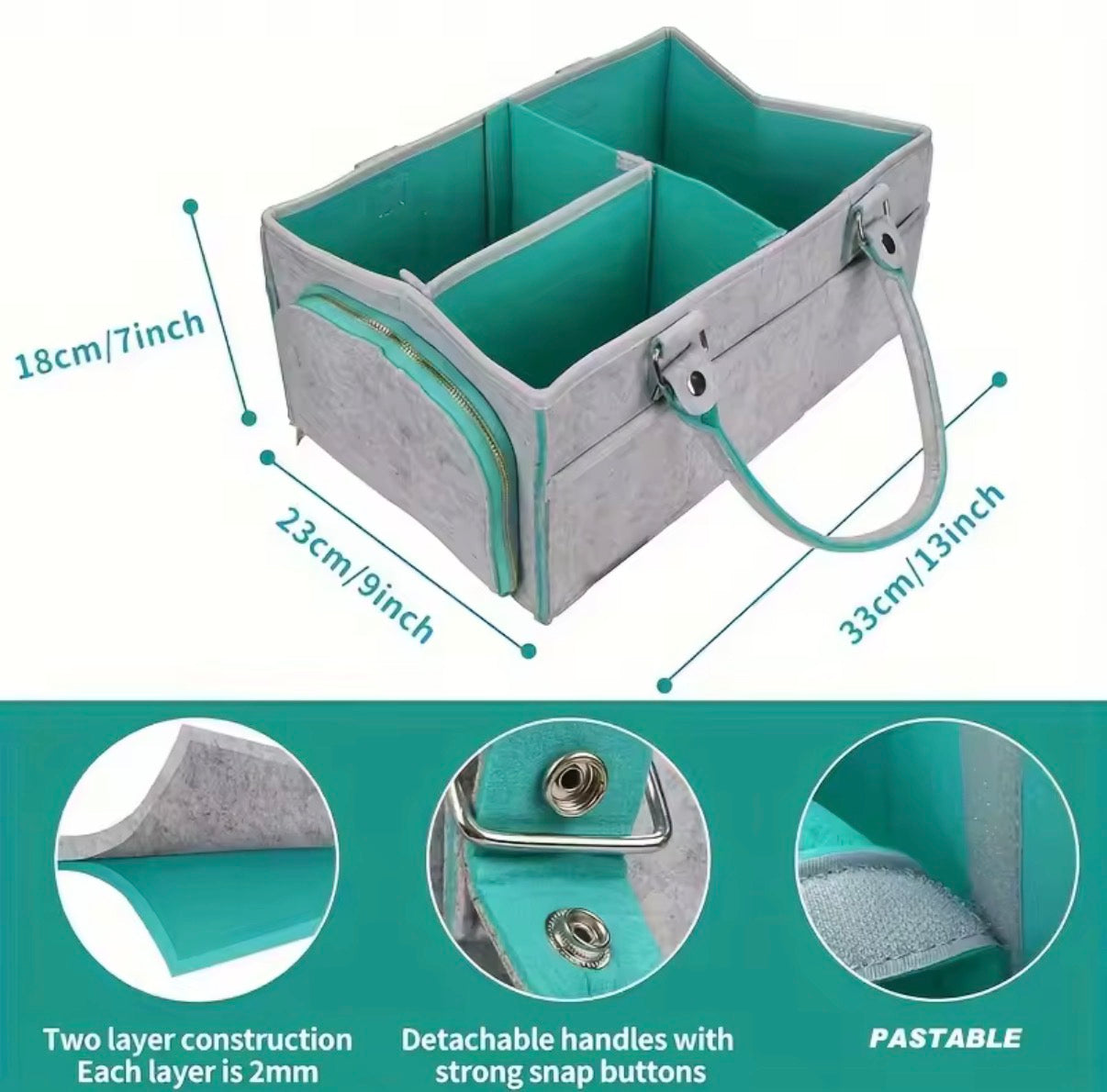 Baby Diaper Caddy Organizer for Boy or Girl Large Nursery Storage Bin Basket Portable