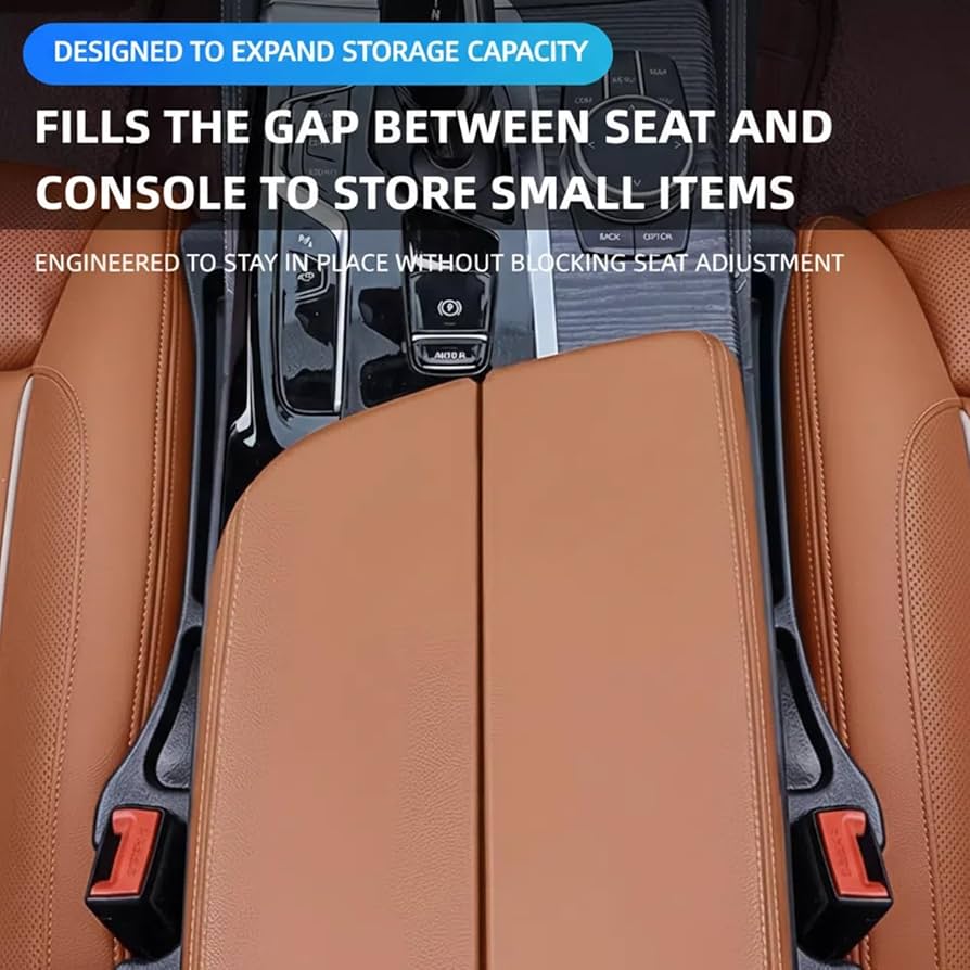 2 Pack Car Seat Gap Organiser, Seat Gap Filler for Cars, SUVs and Trucks