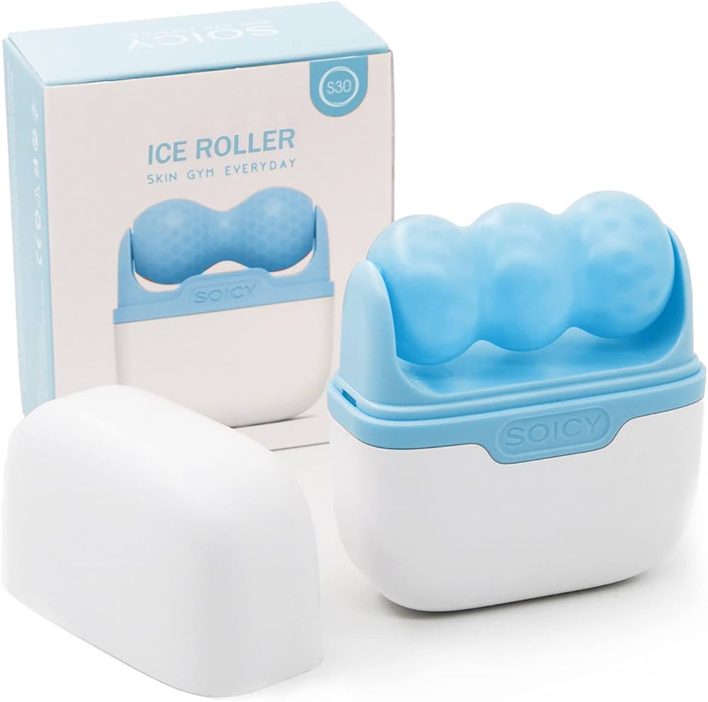 Ice Roller for Face and Eyes - 2 Roller Facial Skin Care Tools Cold Face Ice Roller Massager