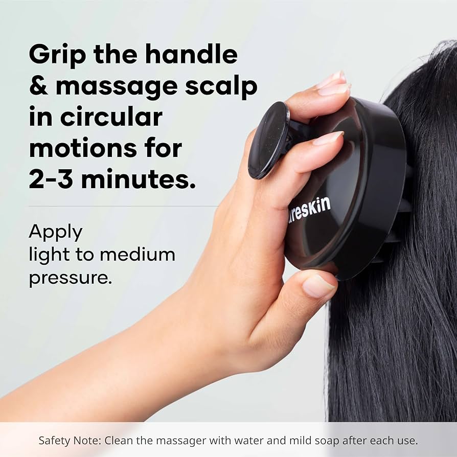 Head Massager with Medical-Grade Silicone Bristles | Hair Massager for Hair Growth