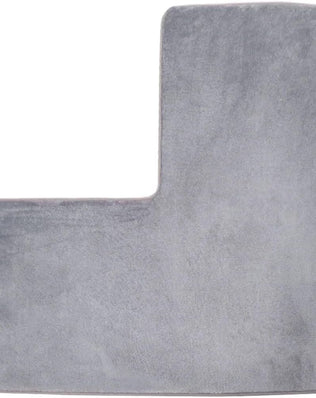 Problems Solved shaped bath mat with soft coral fleece, non-slip corner shower rug for bathroom floor comfort and safety.