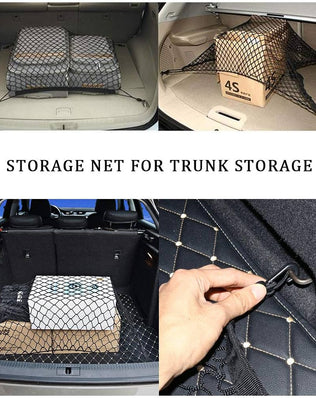 Car Cargo Net, Adjustable Elastic Organizer, Nylon Trunk Storage Net
