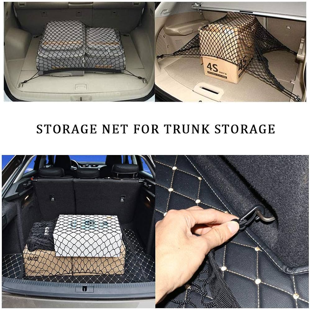 Car Cargo Net, Adjustable Elastic Organizer, Nylon Trunk Storage Net