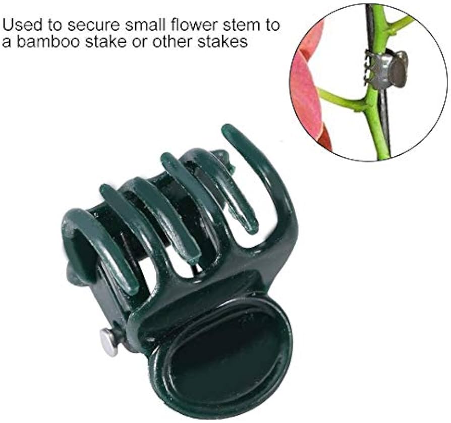 100Pcs Plant Support Clips, Garden Plastic Mini Stalks Flower Garden Tools Stem Clips