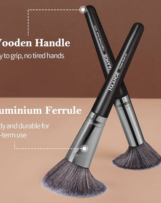 Set of 25 professional makeup brushes by Problems Solved including foundation, blush, and eyeshadow brushes on a clean surface.