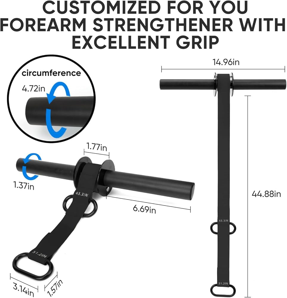 Forearm Strengthener and Wrist Roller Ultra Strong Nylon Webbing, Forearm Exerciser