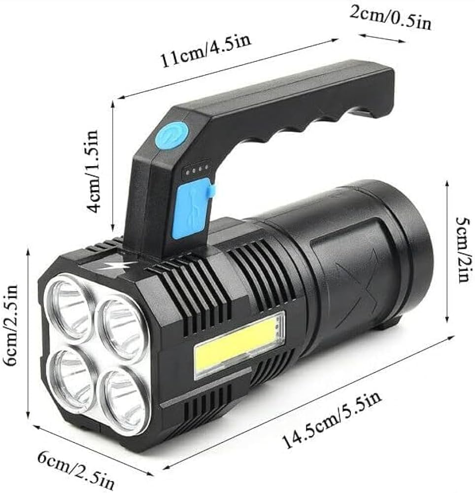 LED Flashlight Torch
Rechargeable COB Spotlight Lantern Work