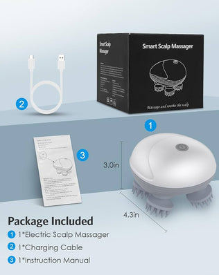 Cat Massager, Electric Scalp Massager, Head Massager with 4 Massage Heads