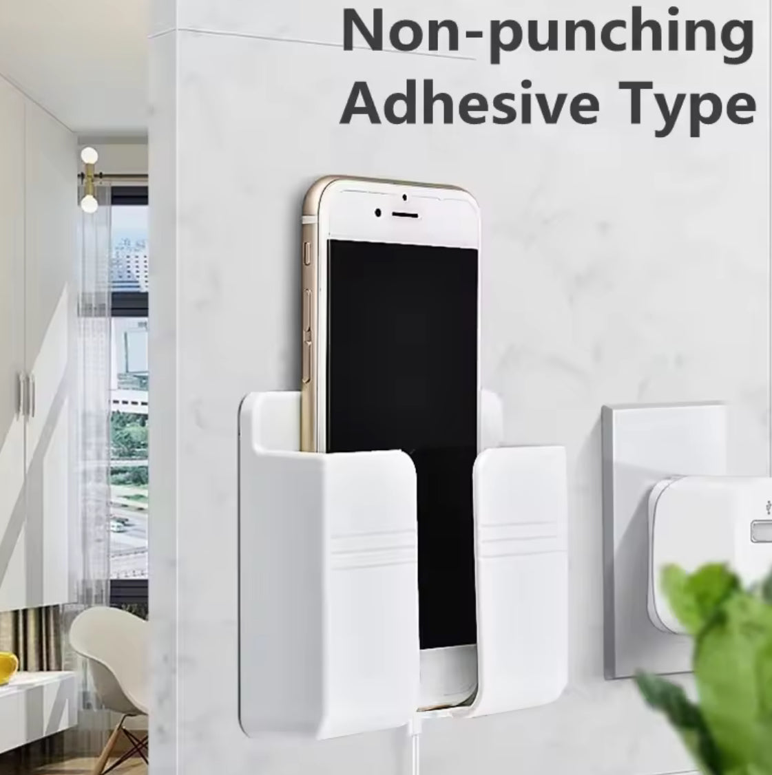 Wall Mount Phone Holder White Punch Free Wall Mobile Phones - Problems Solved