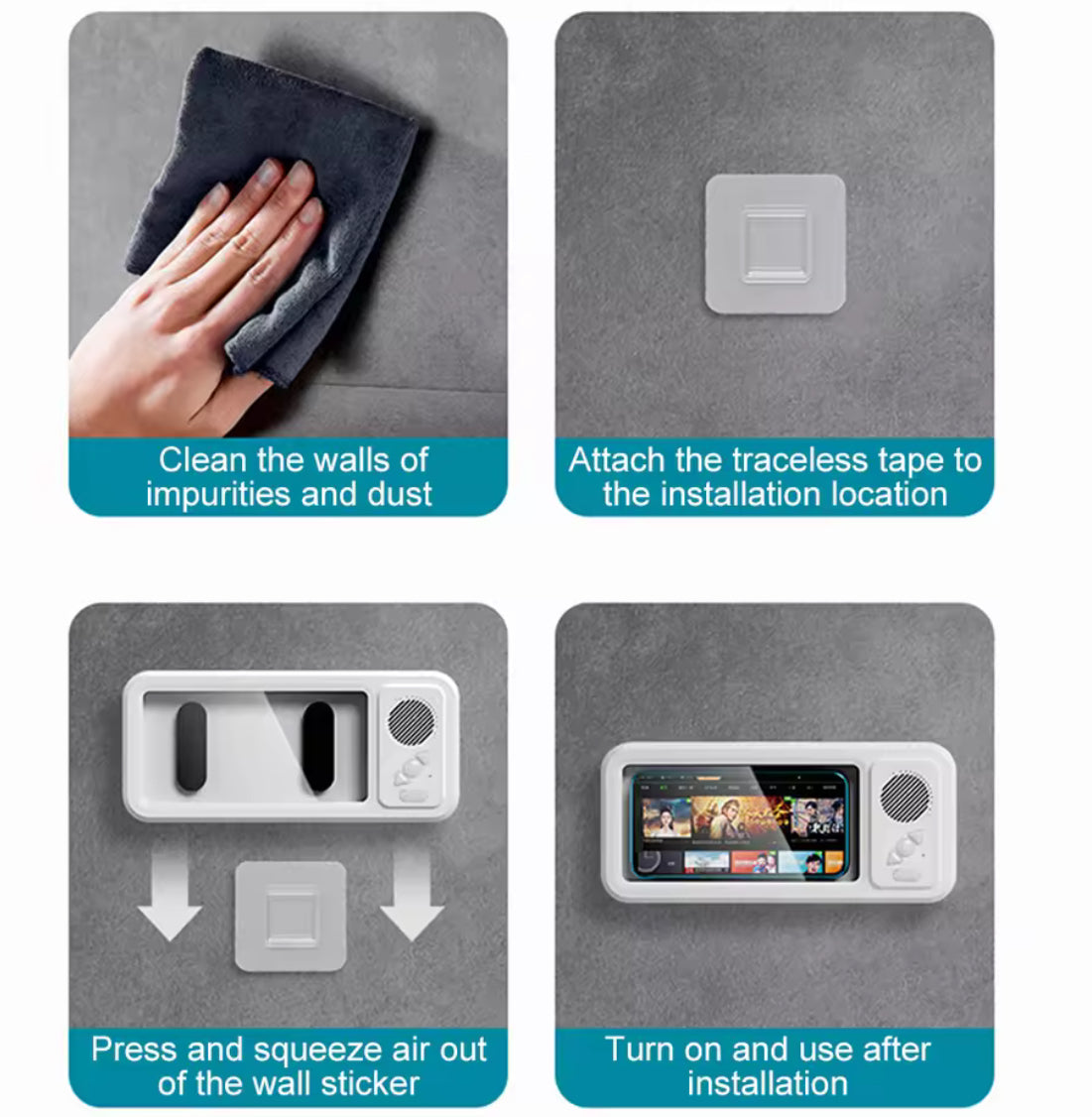 Shower Phone Holder with Bluetooth Speaker - Problems Solved