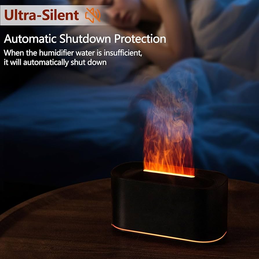 Essential Oil Diffuser, Upqrade 7 Colour Lights Flame Aromatherapy Diffuser, Oil