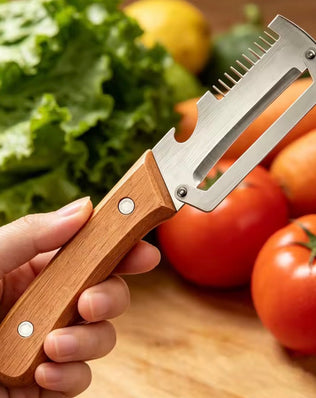 Wooden Multi Functional Vegetable Peeler With Ergonomic Handle For Peeling