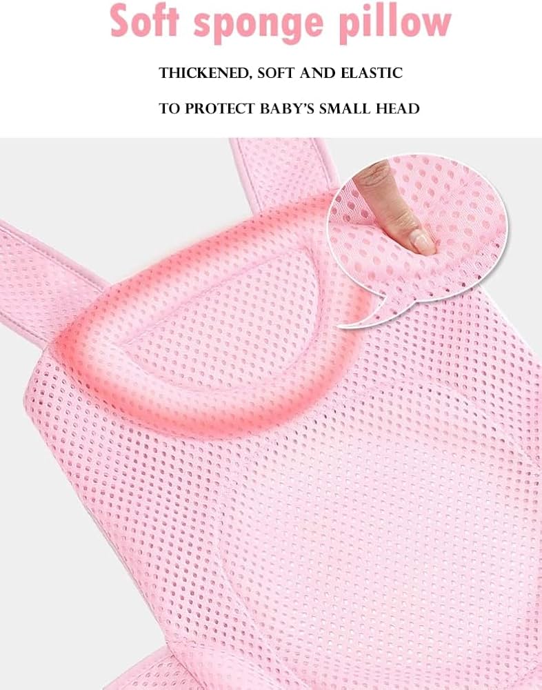 Problems Solved baby bath net and mesh bath pad with adjustable insert, soft bath mat for gentle baby bathing.