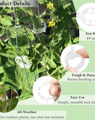 Plant Clips for Climbing Plants, 200 Pieces Plant Clips Tomato Hooks Trellis