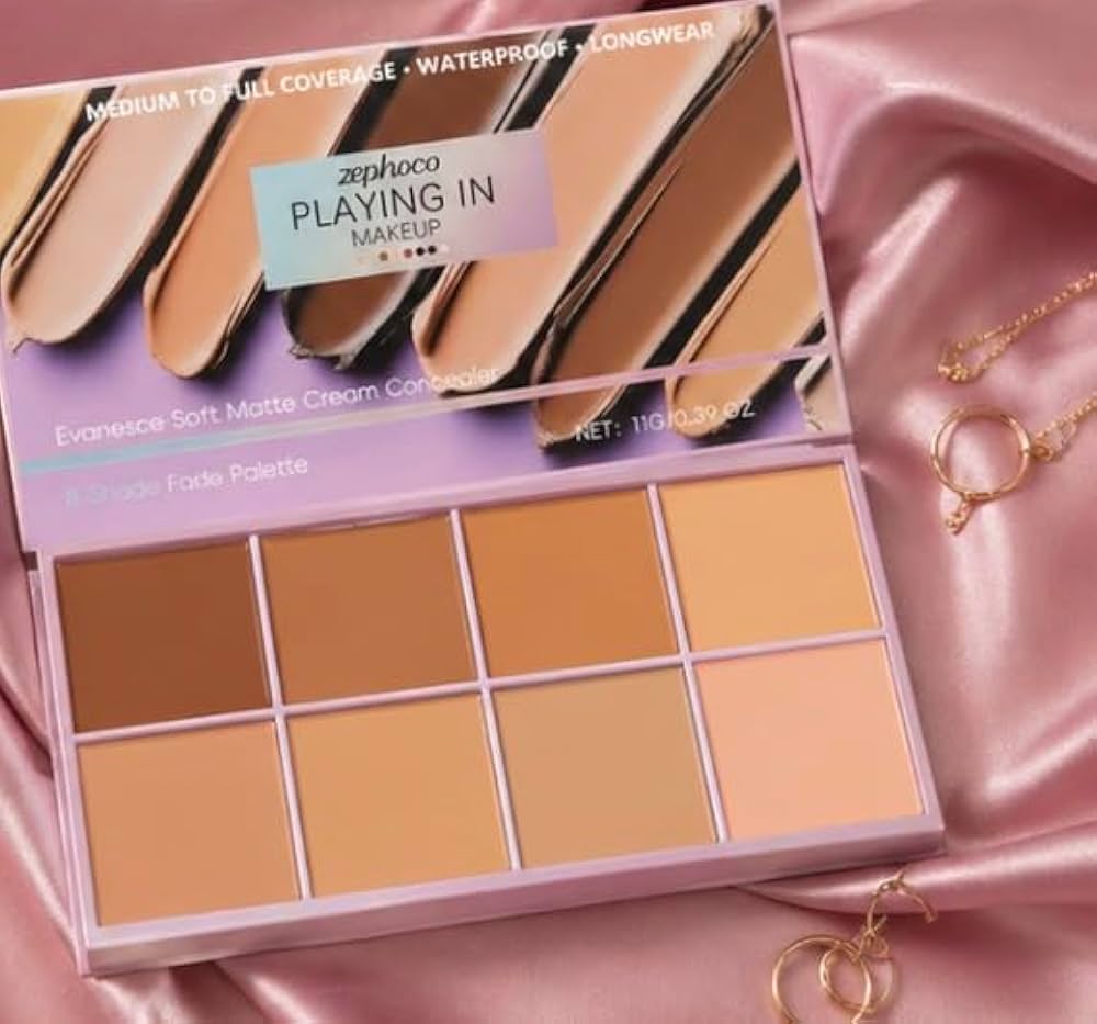 Problems Solved concealer palette with smooth texture, high coverage, natural finish, and waterproof formula for daily makeup.
