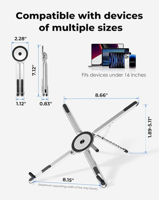 Portable Laptop Stand for Desk, Foldable Adjustable Computer Riser