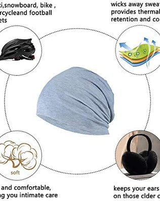 Slouchy Beanie Hat - Chemo Cancer Cotton Head Hat Sleep Cap Turban Headwear Stretch