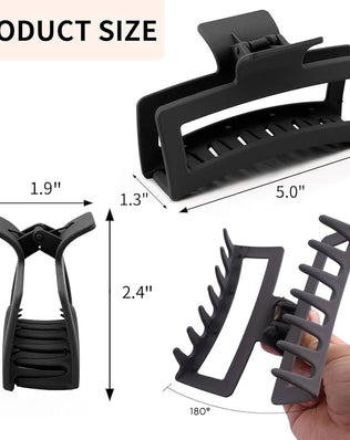 4 PCS Extra Large Claw Clips, 5 Inch Jumbo Large Hair Clips for Thick, Long, Curly Hair