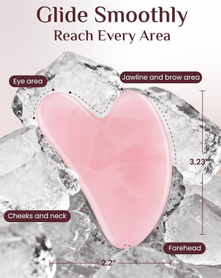 Facial Tools, Natural Rose Quartz Gua Sha Stone, Face Guasha Tool for Jawline