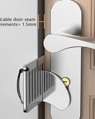 Problems Solved Portable Door Lock for travel safety, compact security lock for hotel doors, easy to install and portable.