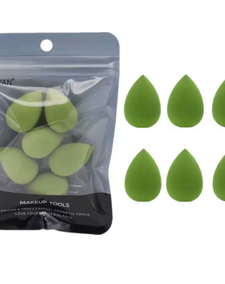 Problems Solved 6-pack mini makeup sponge set with small beauty sponges for foundation and powder blending.