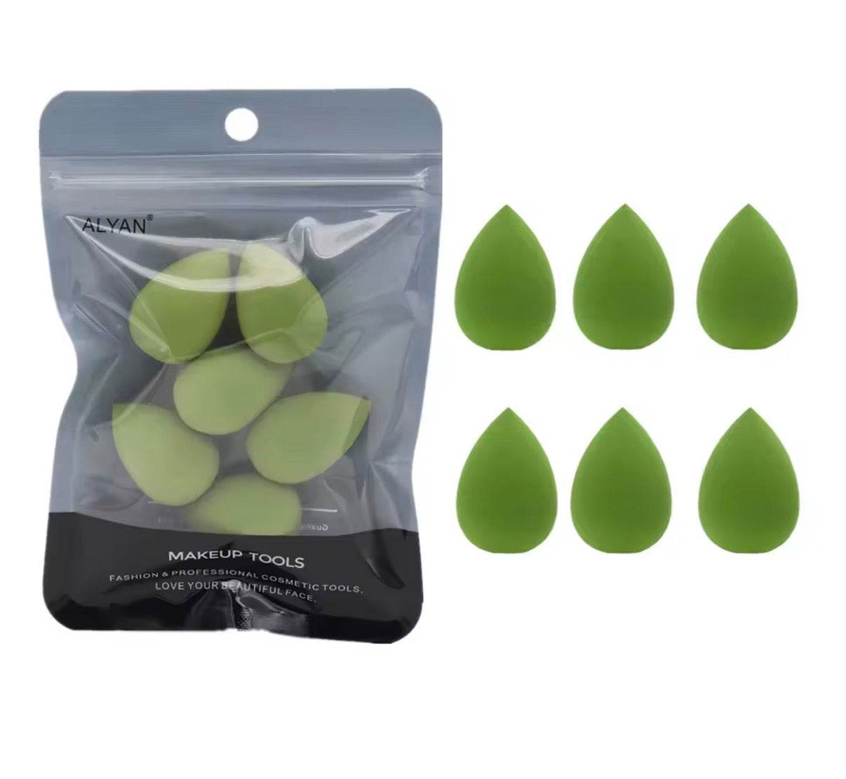 Problems Solved 6-pack mini makeup sponge set with small beauty sponges for foundation and powder blending.
