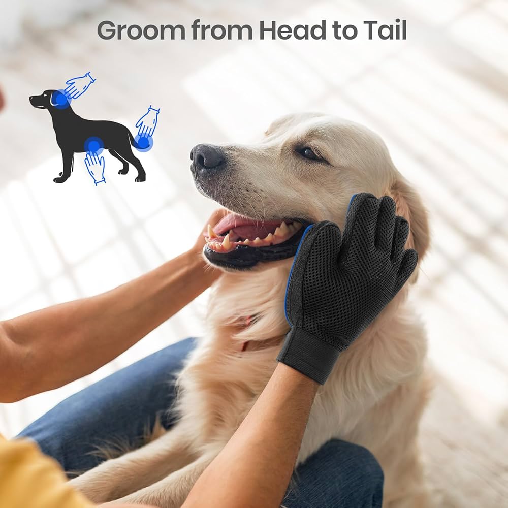 Dog Grooming Glove, Gentle Pet Grooming Glove Brush, Efficient Pet Hair Remover
