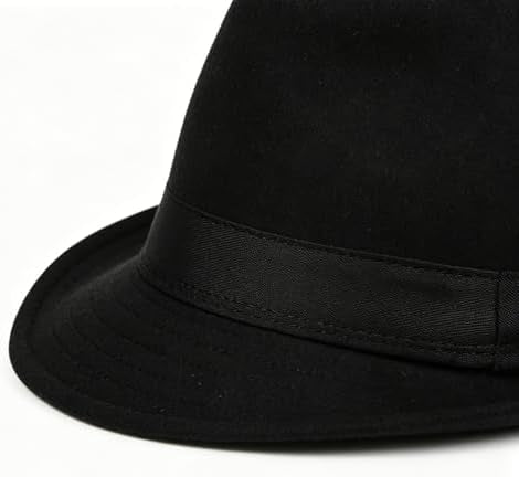 Elegant Fedora Trilby Hat Men Classic Stylish Panama Fedora Hats Vintage Short Brim Jazz