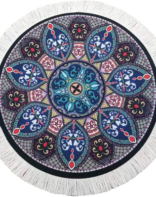 Creative mini rug mouse mat featuring oriental carpet pattern textile fabric by Problems Solved, perfect for desk decoration.