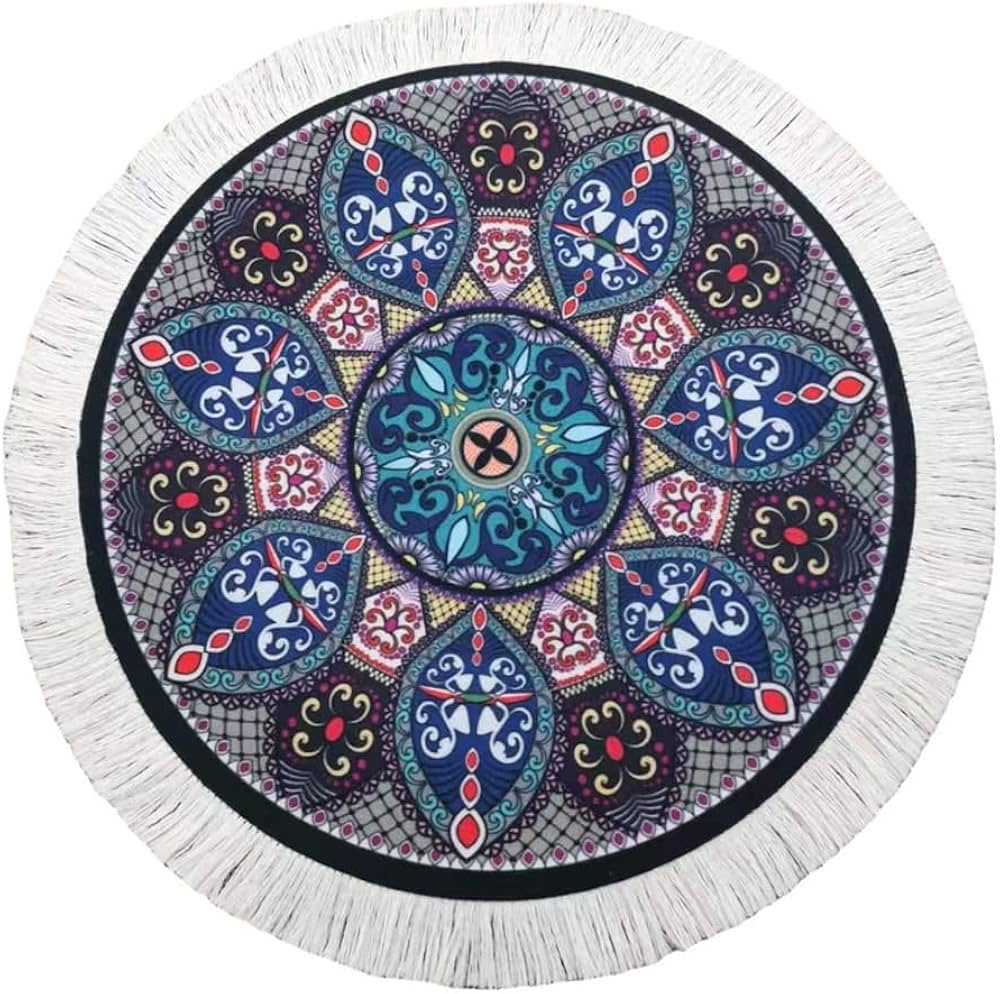 Creative mini rug mouse mat featuring oriental carpet pattern textile fabric by Problems Solved, perfect for desk decoration.