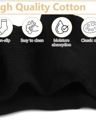 10 pairs of Problems Solved women's breathable, cushioned ankle socks with moisture-wicking fabric, displayed in a neat arrangement.