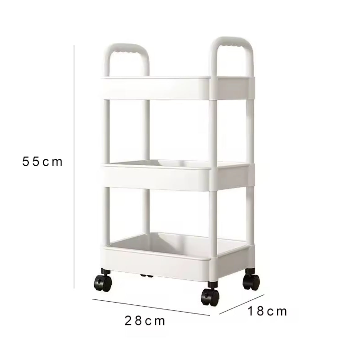 Problems Solved household multi-layer small storage cart with multiple shelves on a floor, ideal for organizing small items.